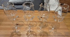 Image of Set Of 4 Rose Flower Wine Glasses Party Dinner Festival Wine Glasses