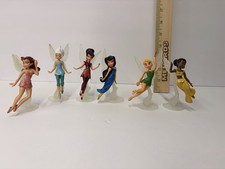 Disney Fairies of Pixie Hollow lot of 6 Stands included Glittery