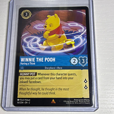 Disney Lorcana Winnie the Pooh Having a Think 161/204 Rare Cold Foil EN