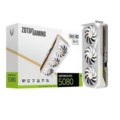 Zotac GeForce RTX 5080 Gaming Solid White OC 16GB GDDR7 PCIe 5.0 Graphics Card