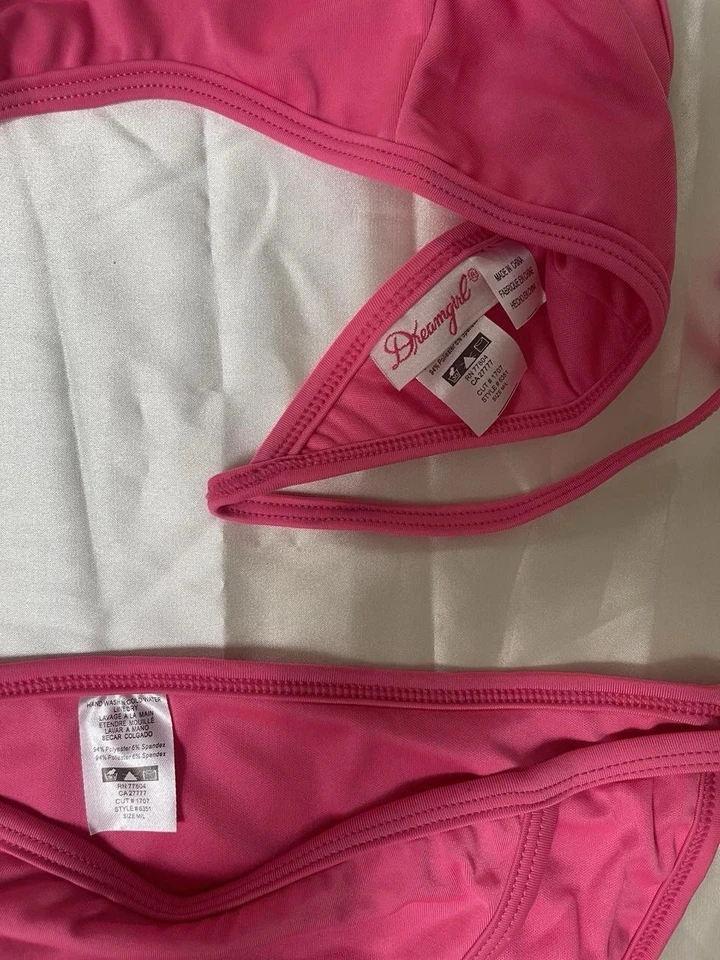 Vintage Pink Rhinestone Triangle Bikini Set – Dreamgirl Y2K Barbiecore Swimwear - Image 3 of 4