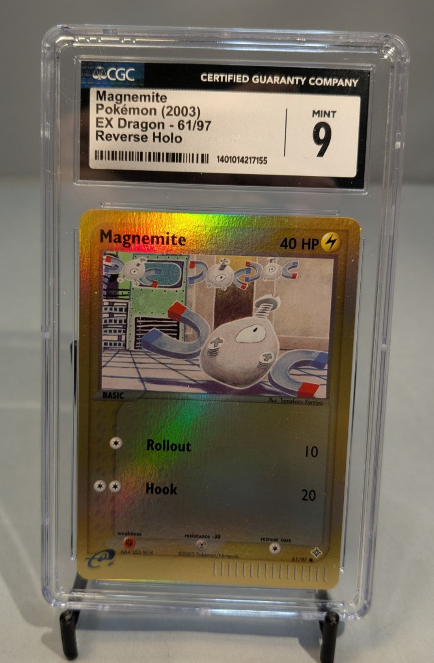 2003 Pokemon EX Dragon Magnemite 61/97 Reverse Holo CGC 9