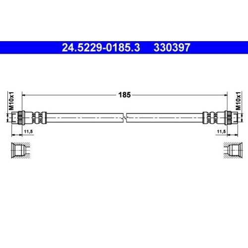 1X Bremsschlauch ATE 24.5229-0185.3 Passend FüR Renault-image