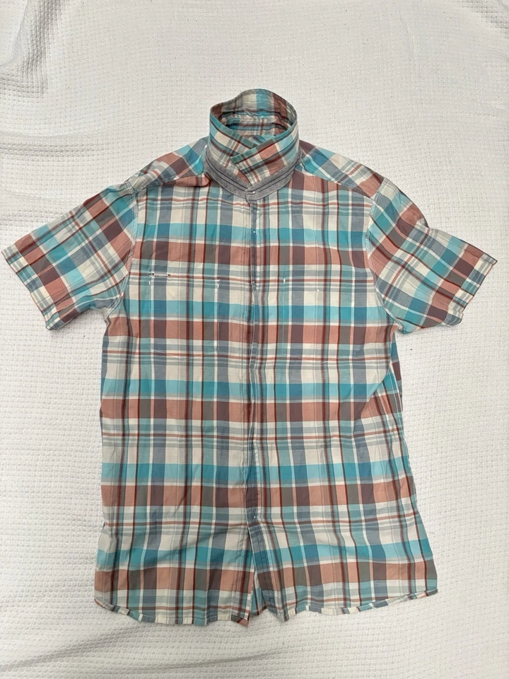 Billabong Shirt Men's M Blue Red Plaid Cotton Button Up Short Sleeve Casual - Image 3 of 4