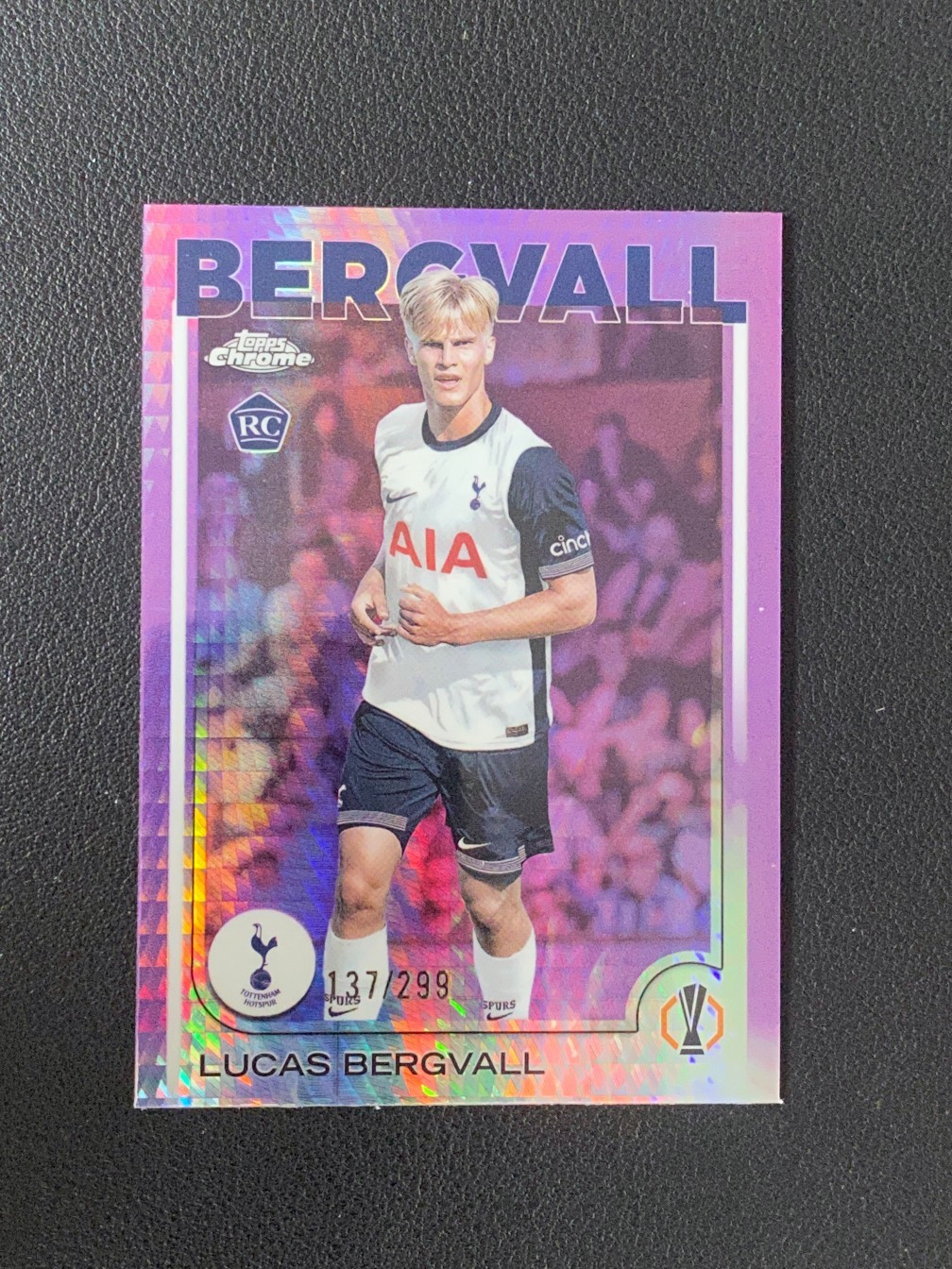 Lucas Bergvall 2024-25 Topps Chrome UEFA Violet Prism Refractor /299 #112