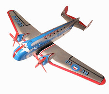 Vintage 1950's Marx Skycruiser NC-10 Strato Air Lines Tin Friction Toy Plane 18"