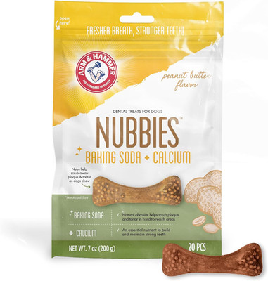 for Pets Nubbies Dental Treats for Dogs with Baking Soda and Calcium, Treat Chew