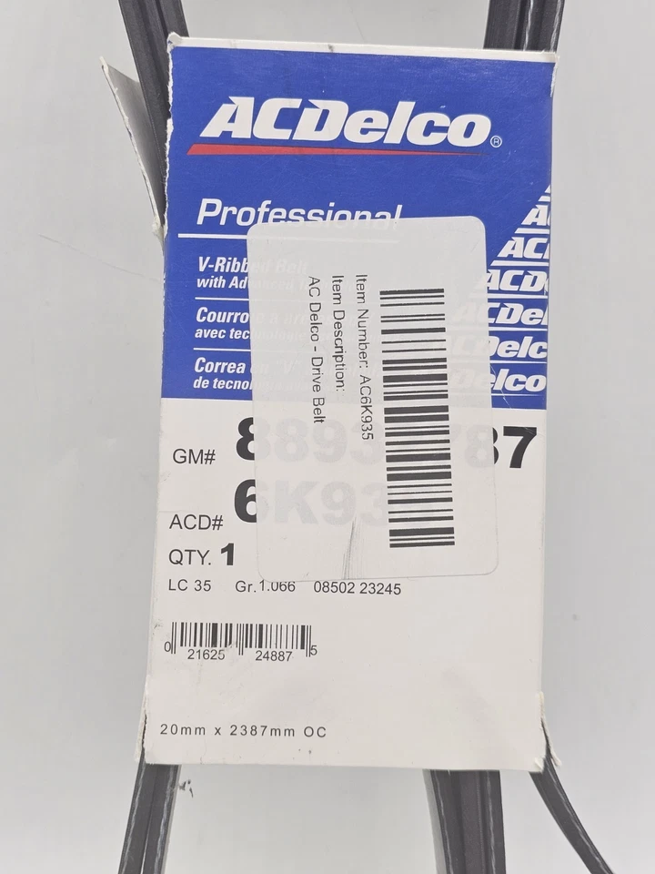 V Ribbed Drive Belt fits 2007 To 2009 Saturn Aura AC DELCO PROFESSIONAL 88932787 - Image 3 of 4