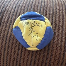 Brand New DirtBag Classic Hacky Sack Footbag Blue Yellow Handmade Sand Filled