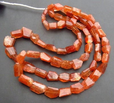 Sunstone Facettierte Nuggets Perlen Orange 9x7-16x12 mm 8,5'' Strang