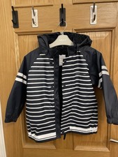 Polarn O. Pyret Navy Striped Lined Raincoat 2-4 Years Rain Jacket