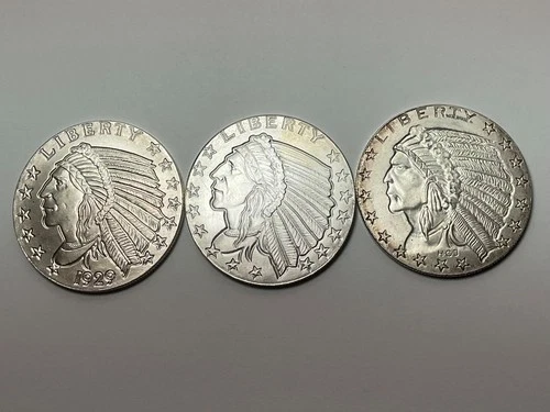 1 oz .999 Fine Silver - Golden State Mint (GSM) Incuse Indian Head 1oz Ounce