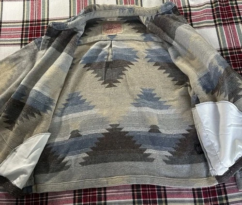 NWT Brooklyn Cloth Men’s Southwestern Aztec Shacket Heavy Flannel Jacket M image 3