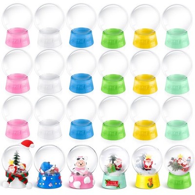 Mifoci 24 Pcs 4 Inch Christmas Empty Snow Globe Clear Fillable Water Globe wi...