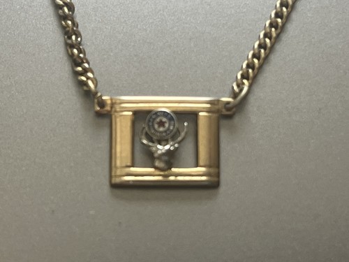 Vintage Hickok BPOE Elks Gold Tone Tie Clasp Bar with Chain - Picture 2 of 5