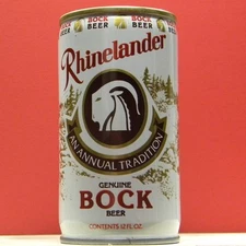 Rhinelander Genuine Bock Beer C/S 12 oz Can Huber Monroe Wisconsin 830 B/O H/G