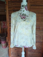 NWT Lucky Brand Long Sleeve Floral Print Blouse Size Small