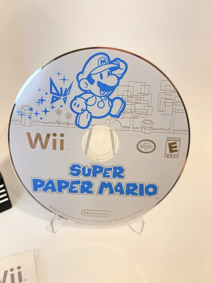 Super Paper Mario Nintendo Wii Complete W/ Manual Near Mint Condition - Image 2 of 4