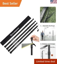 4 Adjustable Aluminum Tarp Poles - Heavy Duty Telescoping Tent Poles, 8ft Max