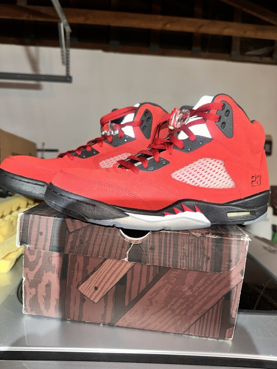 Size 11.5 - Air Jordan 5 Retro Raging Bull Red Suede | eBay