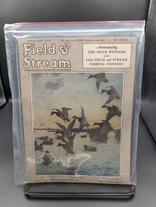 Vintage Field And Stream Magazine February 1925 Ducks Cover 14th Annual Contest