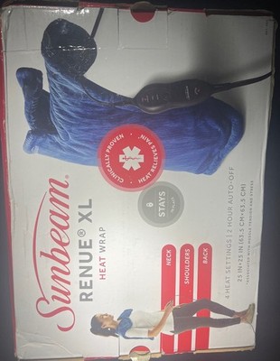 Sunbeam Renue XL Shoulder Neck Shoulder s & Back Heat Wrap with 4