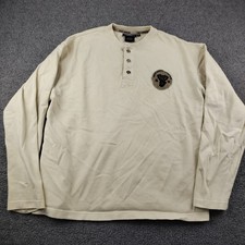 Harley Davidson Henley Long Sleeve Embroidered Sweatshirt Size Medium Men's