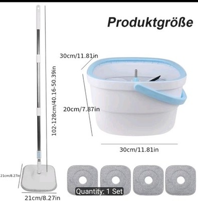 1 Set, Sewage Separation Hands-Free Wash Mop And Bucket Set, with Total 3 Mop...