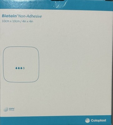 (Box of 10 Pieces) Biatain 3410 Non-Adhesive Foam Dressing 4'' x 4'' Exp 2/2028