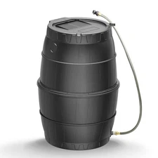 Rain Barrels to Collect Rainwater from Gutter for Outdoor Use, 45 Gallon Blac...