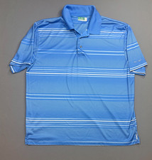 Ben Hogan Performance Polo Shirt Men's XL Blue Striped Golf Short Sleeve