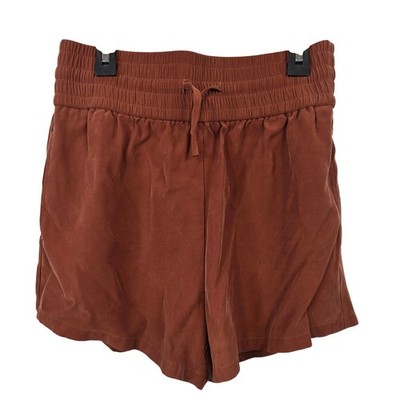 Open Edit Women's Small / S Rust Brown Elastic Waist Drawstring Shorts /A60