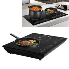 24 inch Built-in Electric Cooktop Radiant Ceramic Cooktop 2 Burners 4000W
