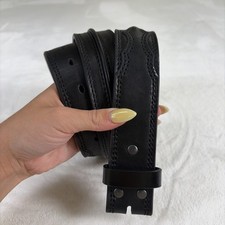 Ariat Men's 36 Black Rowdy Center Leather Belt A1019444 No Buckle GenuineLeather