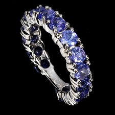 925 Sterling Silver Ring Round Tanzanite 4mm Natural Gemstone Jewelry Size 7.5