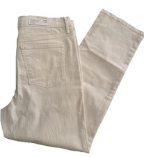 Ella Moss Women's Straight Leg Mid-Rise Ankle Jeans, White, Size 12
