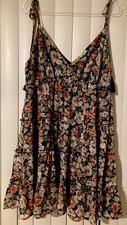 Forever 21 Babydoll Floral Sheer Lined Dress Plus Size Large/ 0X Vacation Summer