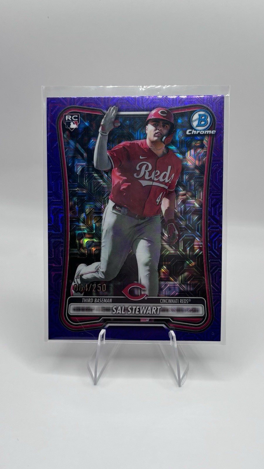 2026 Bowman Chrome Purple Mojo Refractor /250 Sal Stewart Rookie Cincinnati Reds view 1