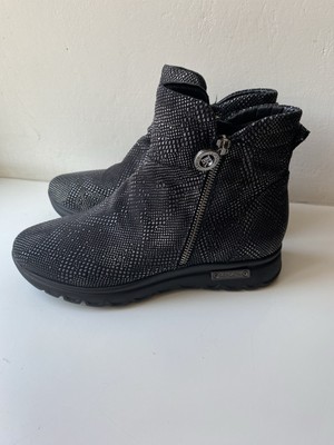 Ilasio Renzoni Leder Struktur Boots Stiefeletten Gr. 37 Neu 