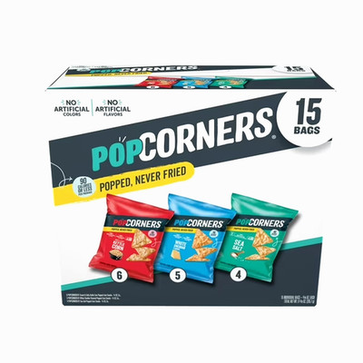PopCorners Popped Corn Snack Chips, 3 Flavor Variety Pack, 15 Count Multipack...