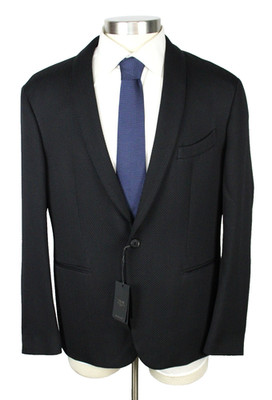 $2995 Giorgio Armani Blazer 44 R (54 EU) Wool Black One Button Shawl Lapel Italy