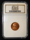 1950-S LINCOLN WHEAT CENT NGC MS 66 RD