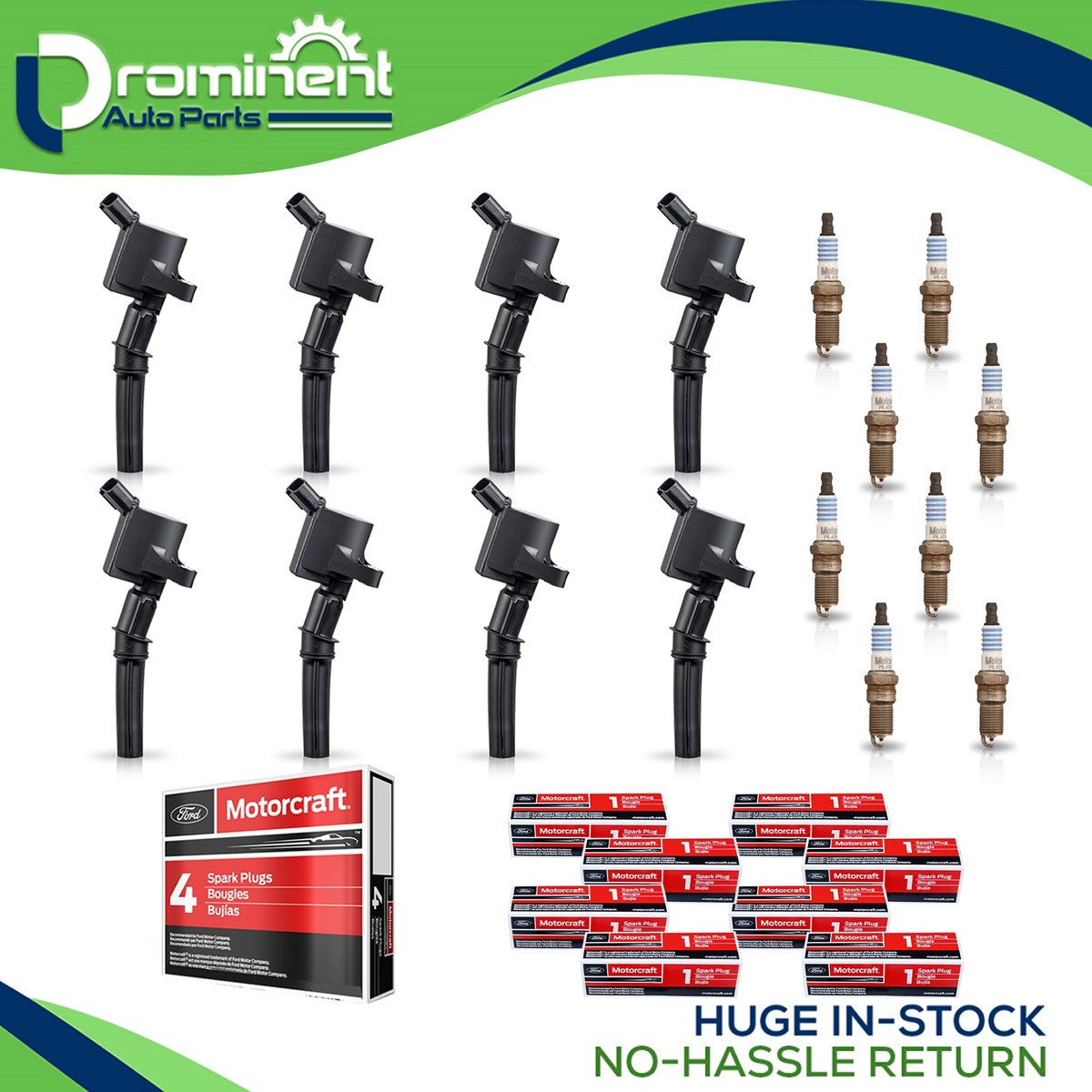 8X Ignition Coil & Motorcraft Spark Plugs For Ford Crown Victoria