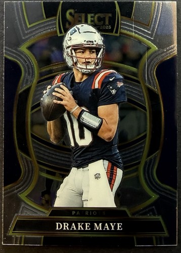 2025 Panini Select Drake Maye [Black Red Prizm Shock] #80 card