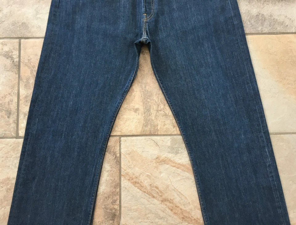 Mens Levi's 501 Regular Straight Big E Dark Navy Premium Denim Jeans - W36 L32, photo 3 of 5