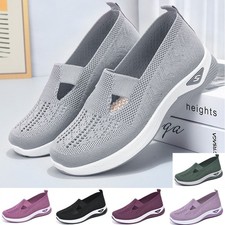 Womens Get Fit Go Walking Shoes Gym Slip On Memory Foam Fitness Ladies Trainers