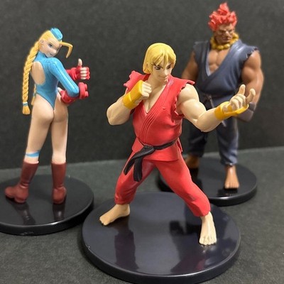 Street fighter figure mini doll Lot 3 set Cammy Ken Akuma Gouki Japan retro m624