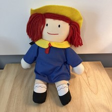 1990 Madeline Plush Doll by Eden 9 Red Yarn Hair Blue Dress