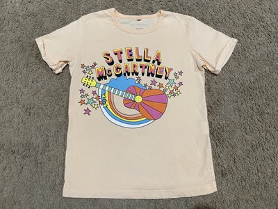 Stella McCartney Graphic Cotton T-shirt Short Sleeve Girl Sz 10Y Spellout Guitar