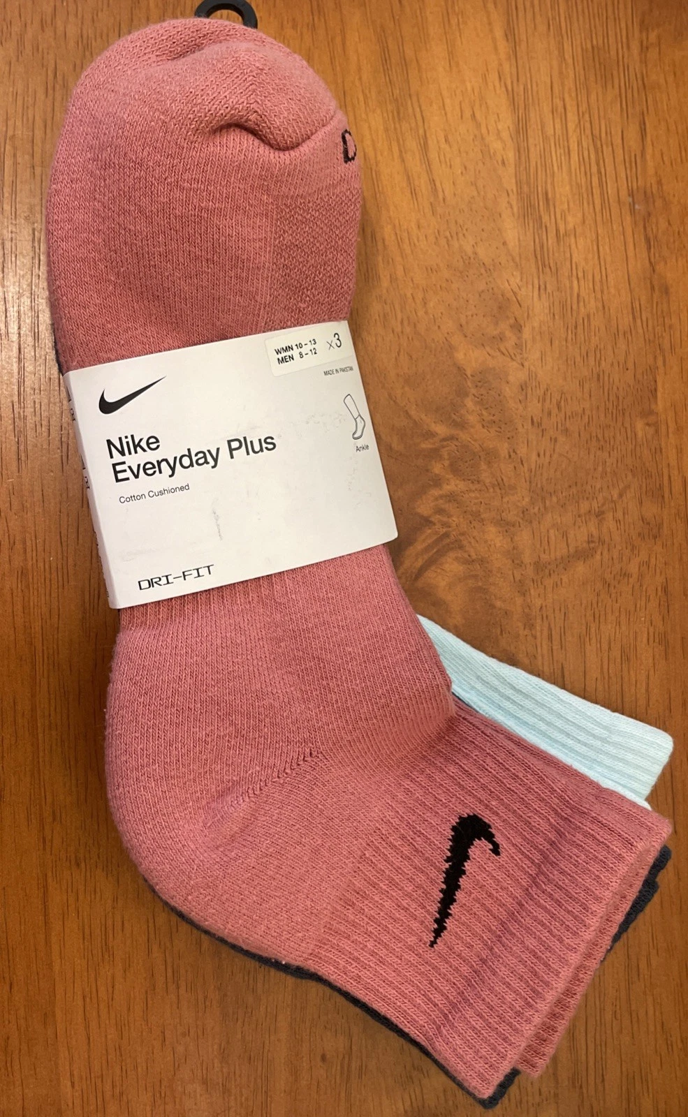 Nike Everyday Plus Ankle Socks - SX6890 995 - Multi - 3 Pack - Size: L ( 8-12M)